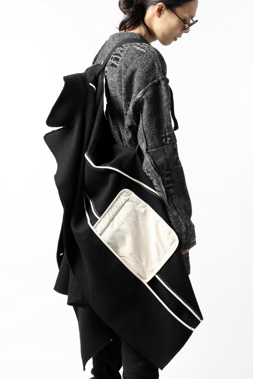 画像をギャラリービューアに読み込む, masnada HALF ZIP TRENCH COAT / TWEED LANA INTRECCIATA (BLACK)