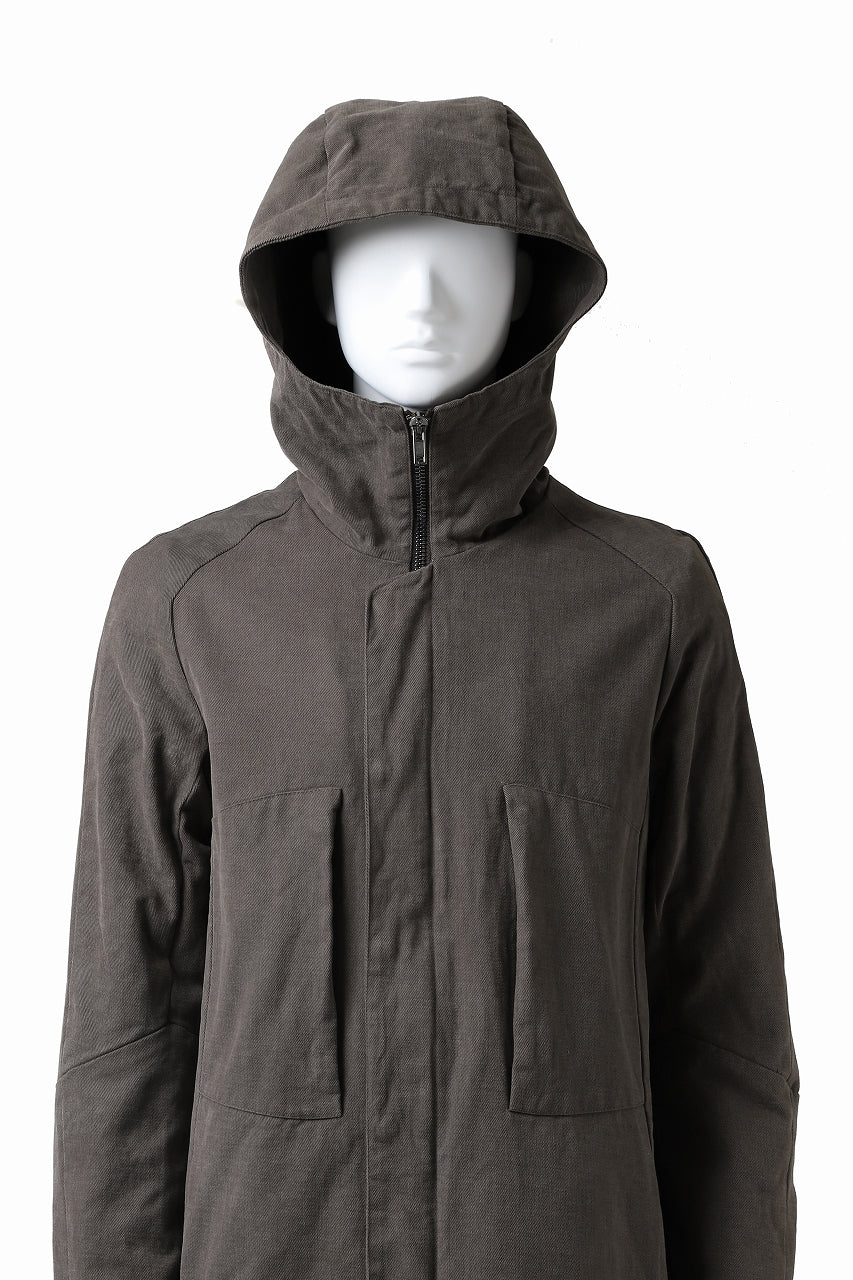 Load image into Gallery viewer, daub PADDED MT-HOOD JACKET / SOFT COTTON TWILL (KHAKI GREY)