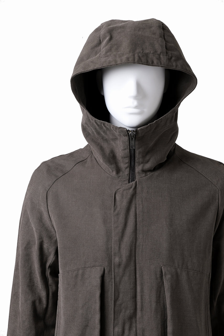 Load image into Gallery viewer, daub PADDED MT-HOOD JACKET / SOFT COTTON TWILL (KHAKI GREY)