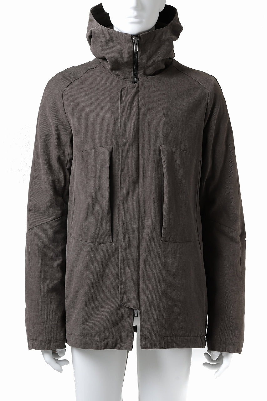 Load image into Gallery viewer, daub PADDED MT-HOOD JACKET / SOFT COTTON TWILL (KHAKI GREY)