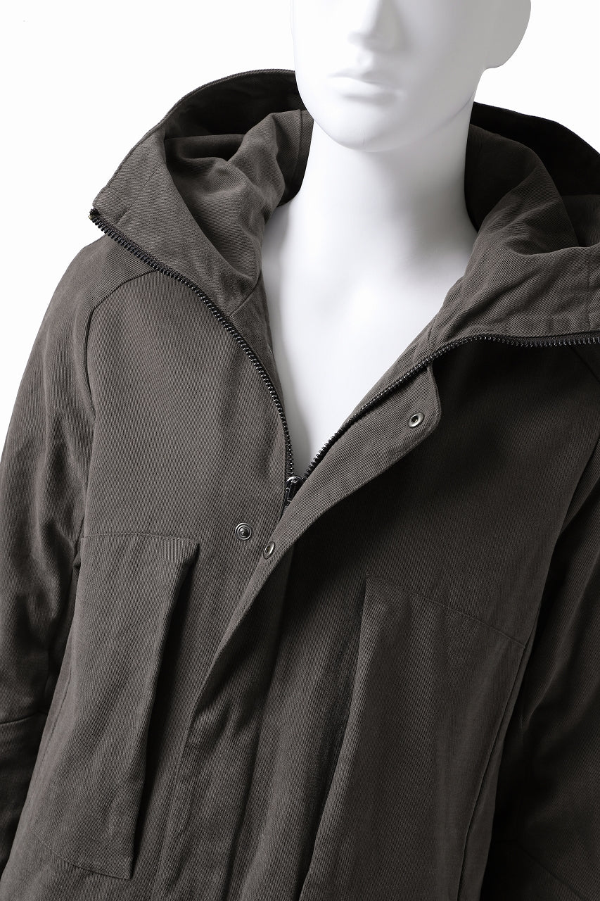 Load image into Gallery viewer, daub PADDED MT-HOOD JACKET / SOFT COTTON TWILL (KHAKI GREY)