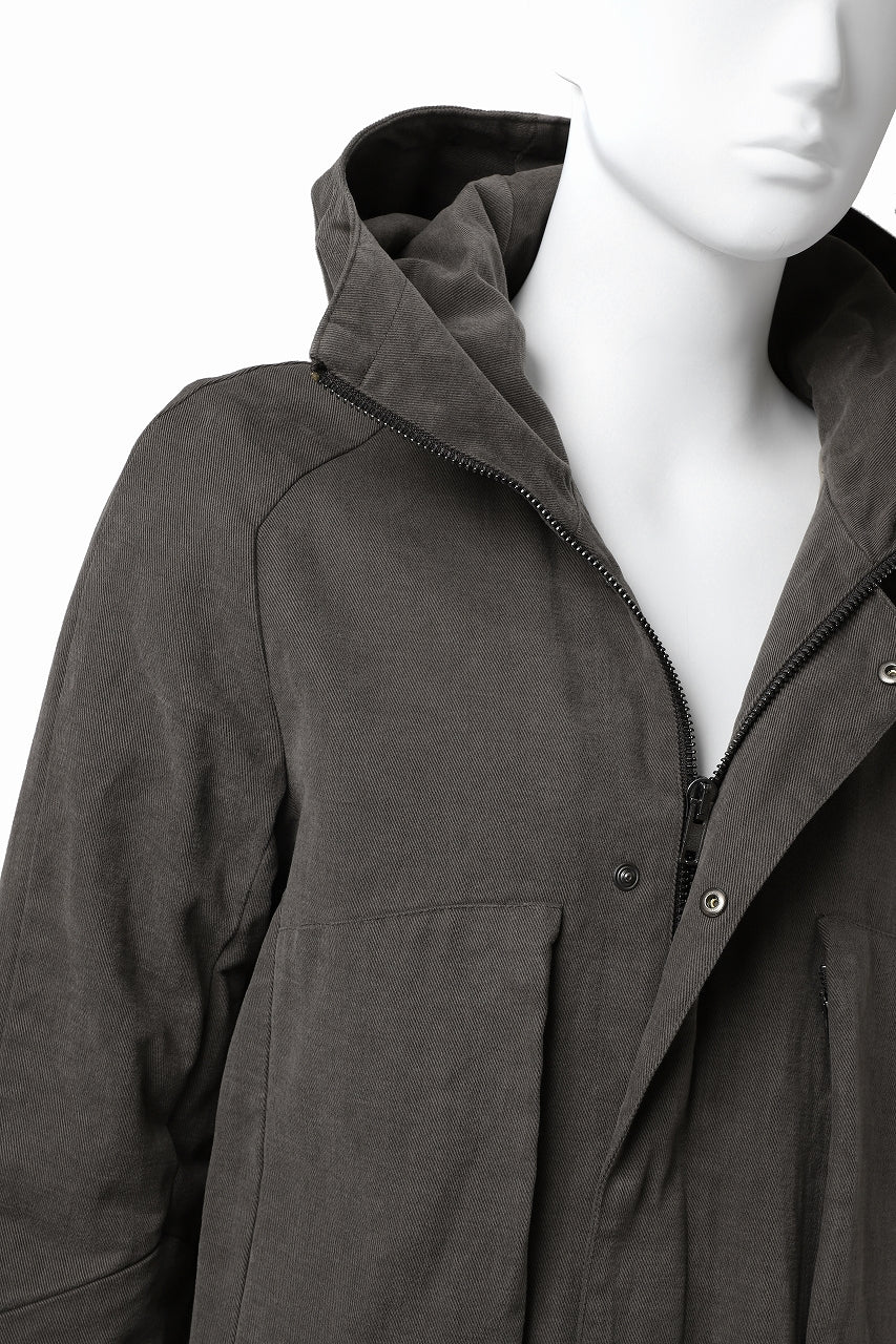 Load image into Gallery viewer, daub PADDED MT-HOOD JACKET / SOFT COTTON TWILL (KHAKI GREY)