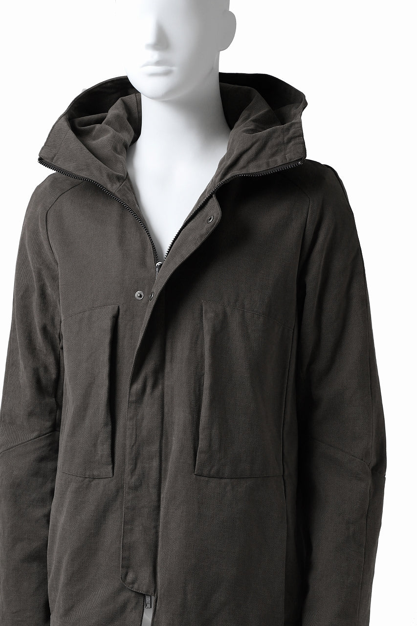 Load image into Gallery viewer, daub PADDED MT-HOOD JACKET / SOFT COTTON TWILL (KHAKI GREY)
