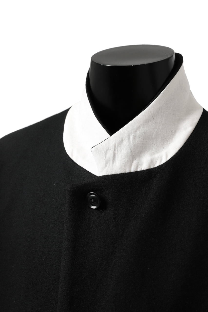 Load image into Gallery viewer, Y's BANG ON! No.176 2 STEP RIB JACKET /  WOOL MELTON SMOOTH + CHECKED JACQUARD (BLACK)