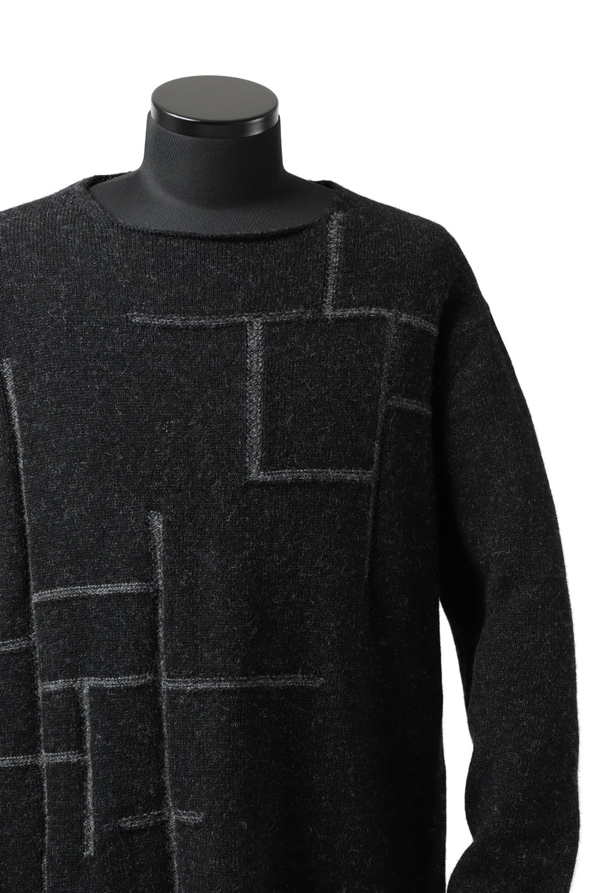 画像をギャラリービューアに読み込む, YUTA MATSUOKA knit sweater / shetland wool (black)