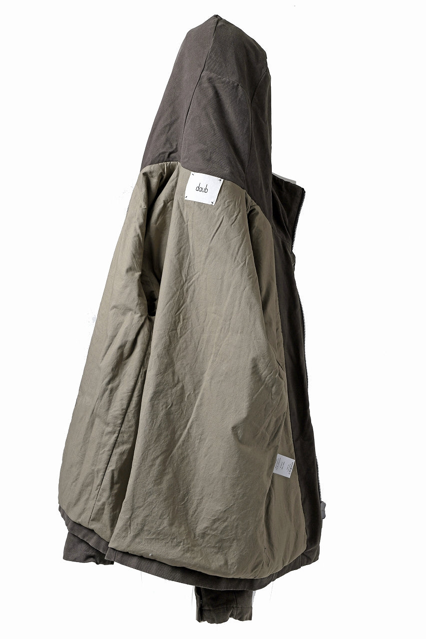 Load image into Gallery viewer, daub PADDED MT-HOOD JACKET / SOFT COTTON TWILL (KHAKI GREY)