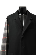 Load image into Gallery viewer, Y's BANG ON! No.176 2 STEP RIB JACKET /  WOOL MELTON SMOOTH + CHECKED JACQUARD (BLACK)