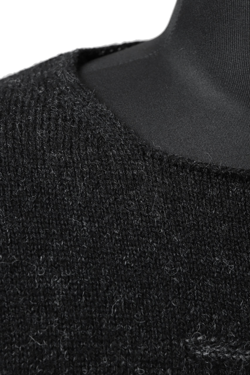 画像をギャラリービューアに読み込む, YUTA MATSUOKA knit sweater / shetland wool (black)