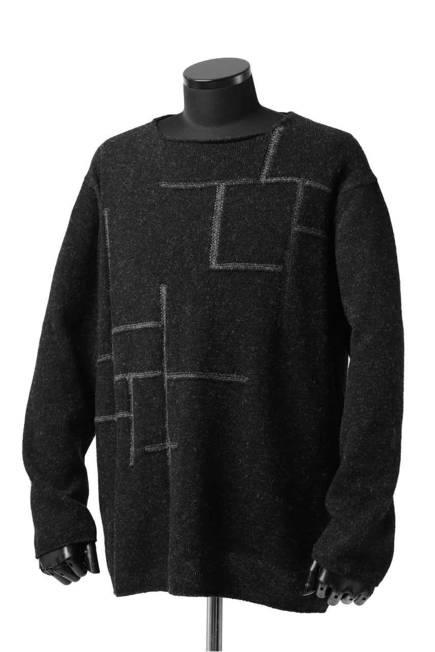 画像をギャラリービューアに読み込む, YUTA MATSUOKA knit sweater / shetland wool (black)