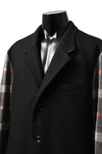 Load image into Gallery viewer, Y's BANG ON! No.176 2 STEP RIB JACKET /  WOOL MELTON SMOOTH + CHECKED JACQUARD (BLACK)