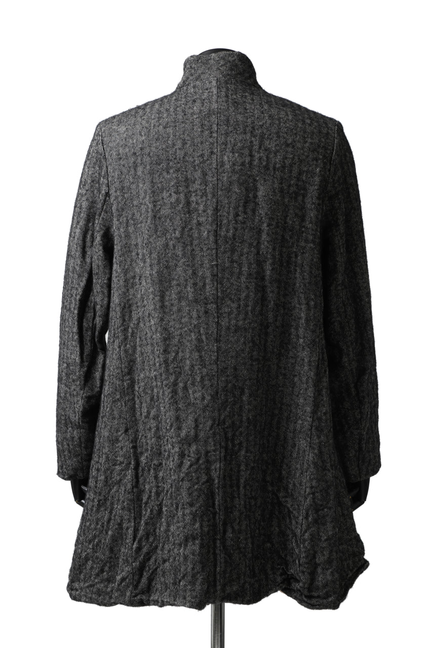 画像をギャラリービューアに読み込む, YUTA MATSUOKA exclusive jacket coat / wool linen herringbone (charcoal grey)