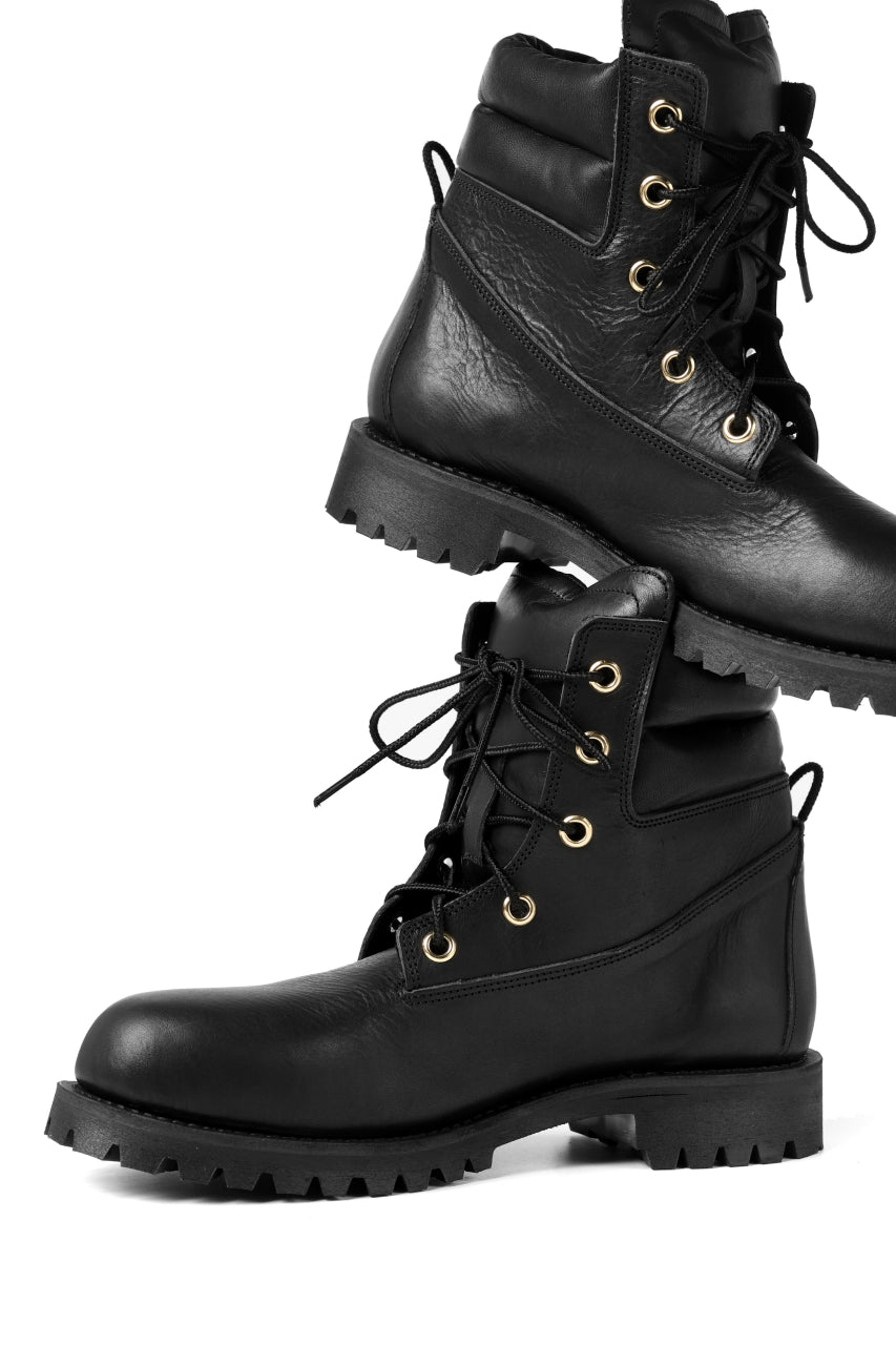 画像をギャラリービューアに読み込む, Portaille exclusive LEX-W20 TREK Laced Boots / VACCHETTA SMOOTH (BLACK / GOLD EYELET)