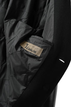 Load image into Gallery viewer, Y's BANG ON! No.176 2 STEP RIB JACKET /  WOOL MELTON SMOOTH + CHECKED JACQUARD (BLACK)