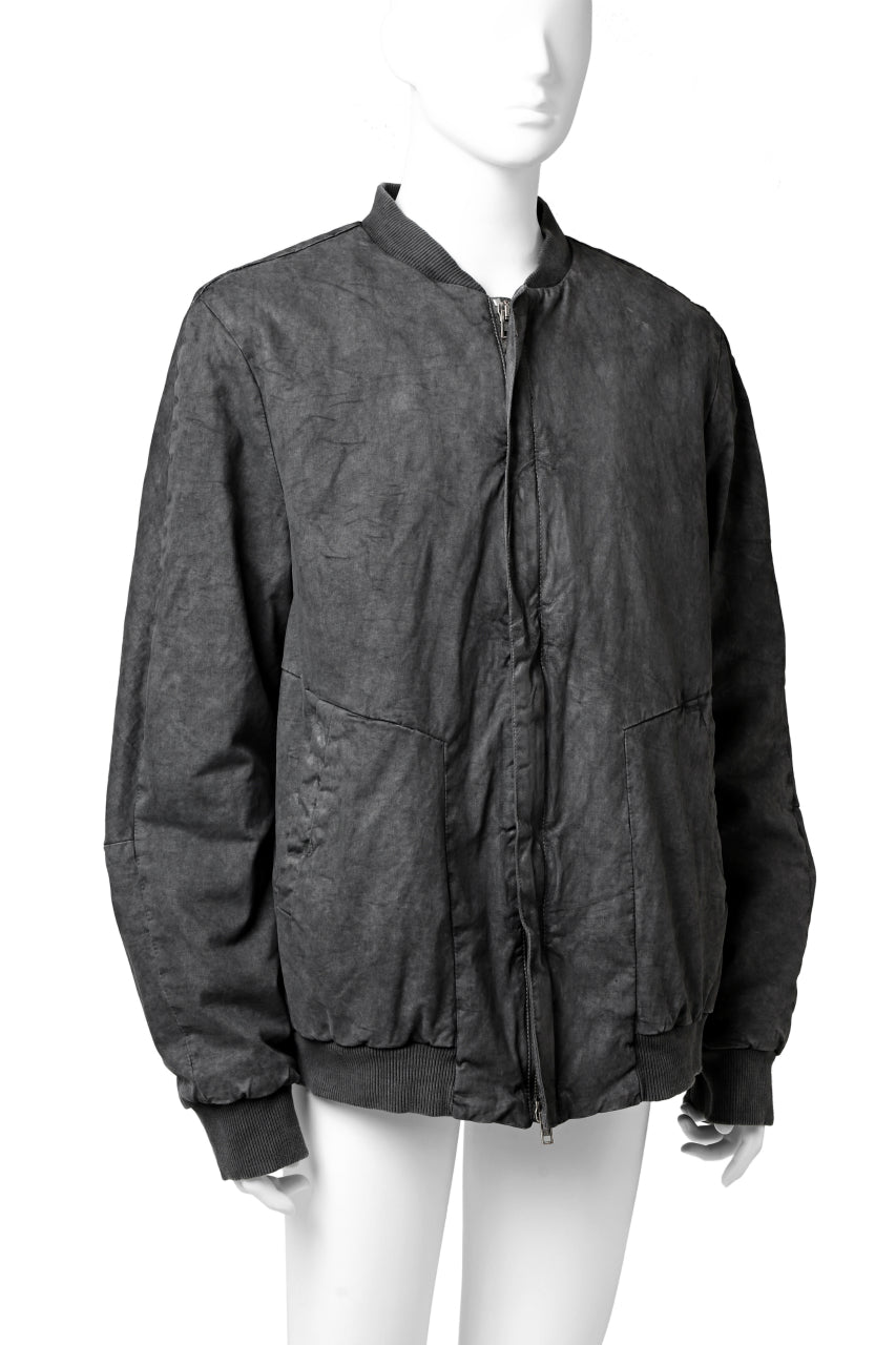 Load image into Gallery viewer, daub DYEING PADDED BOMBER JACKET / ELASTIC-COTTON (MEDIUM GREY)