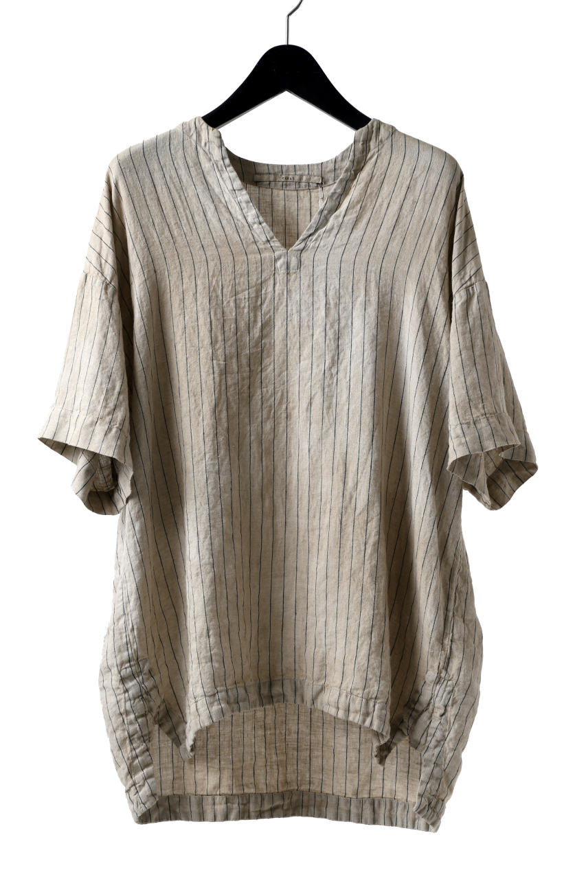 画像をギャラリービューアに読み込む, _vital exclusive minimal tunica tops / tea stain dyed linen (BEIGE STRIPE)