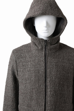 Load image into Gallery viewer, daub HOODED LONG ZIP COAT / TWEEDY MELANGE (GREY)