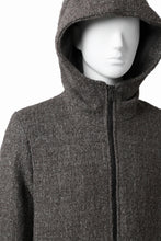 Load image into Gallery viewer, daub HOODED LONG ZIP COAT / TWEEDY MELANGE (GREY)