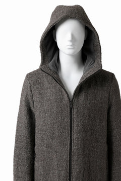Load image into Gallery viewer, daub HOODED LONG ZIP COAT / TWEEDY MELANGE (GREY)