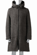 Load image into Gallery viewer, daub HOODED LONG ZIP COAT / TWEEDY MELANGE (GREY)
