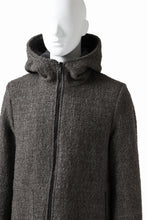 Load image into Gallery viewer, daub HOODED LONG ZIP COAT / TWEEDY MELANGE (GREY)