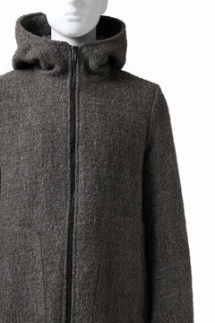 Load image into Gallery viewer, daub HOODED LONG ZIP COAT / TWEEDY MELANGE (GREY)