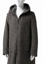 Load image into Gallery viewer, daub HOODED LONG ZIP COAT / TWEEDY MELANGE (GREY)