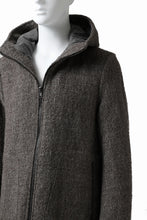Load image into Gallery viewer, daub HOODED LONG ZIP COAT / TWEEDY MELANGE (GREY)