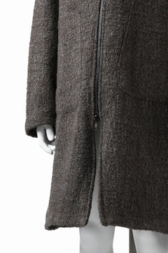 Load image into Gallery viewer, daub HOODED LONG ZIP COAT / TWEEDY MELANGE (GREY)