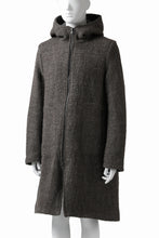 Load image into Gallery viewer, daub HOODED LONG ZIP COAT / TWEEDY MELANGE (GREY)