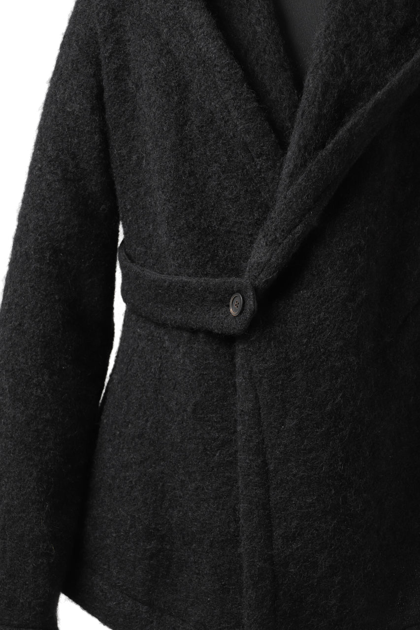 画像をギャラリービューアに読み込む, forme d'expression exclusive Hooded Cardigan Short-Coat (Black)