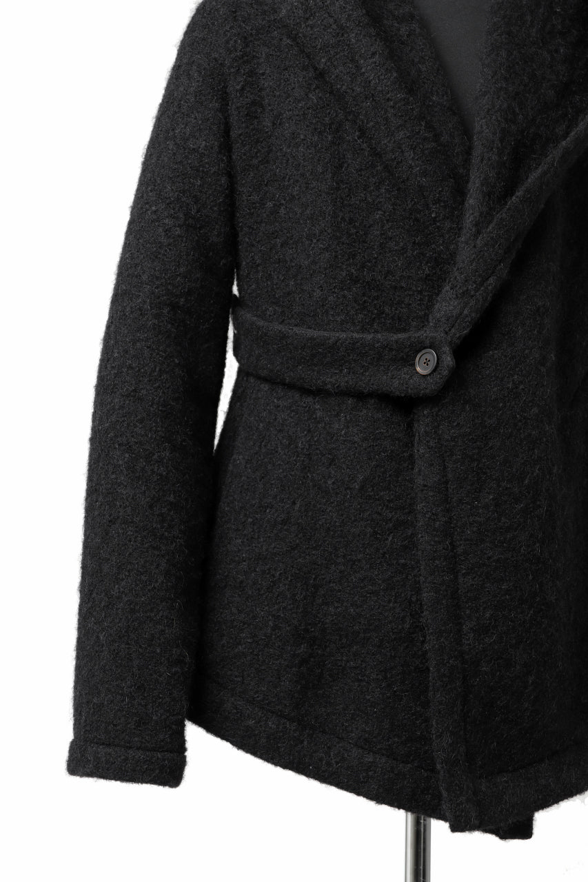 画像をギャラリービューアに読み込む, forme d'expression exclusive Hooded Cardigan Short-Coat (Black)