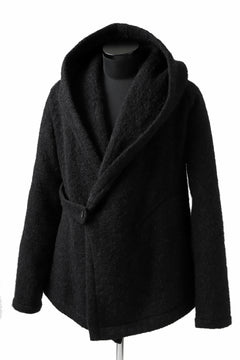 画像をギャラリービューアに読み込む, forme d'expression exclusive Hooded Cardigan Short-Coat (Black)