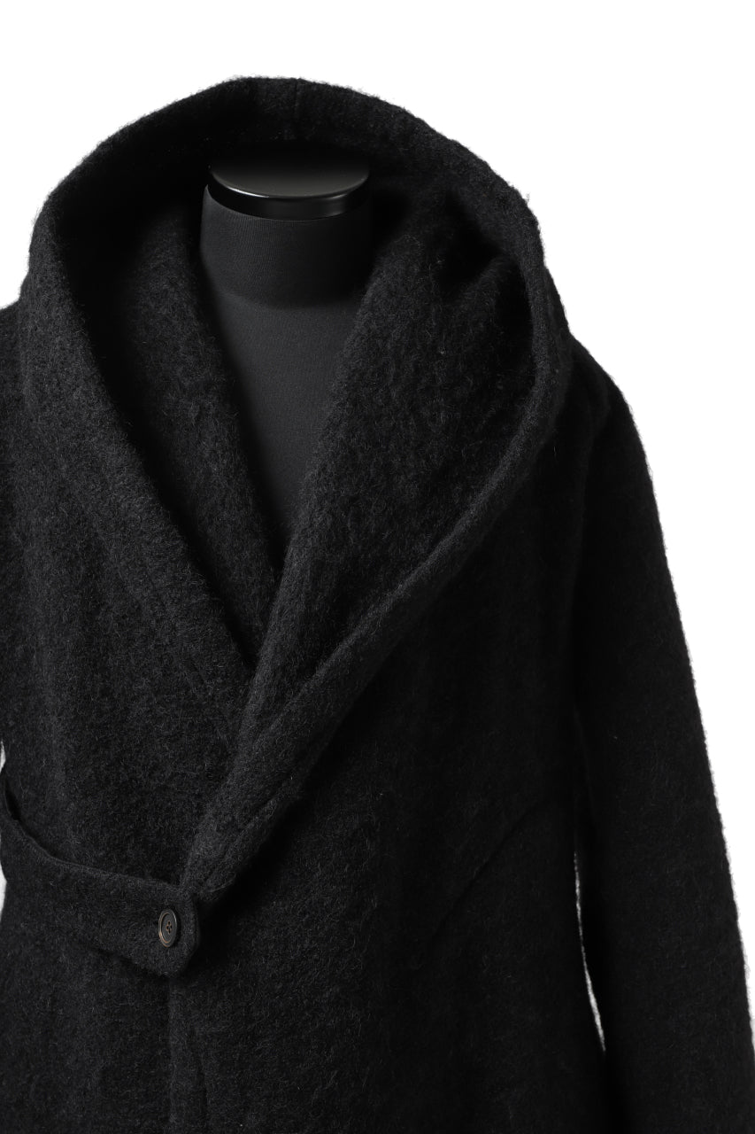 画像をギャラリービューアに読み込む, forme d'expression exclusive Hooded Cardigan Short-Coat (Black)