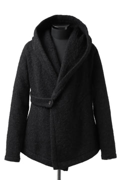 画像をギャラリービューアに読み込む, forme d'expression exclusive Hooded Cardigan Short-Coat (Black)
