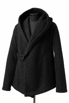 画像をギャラリービューアに読み込む, forme d'expression exclusive Hooded Cardigan Short-Coat (Black)