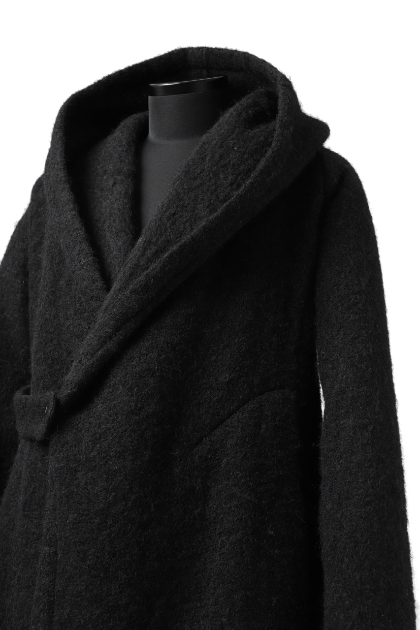 画像をギャラリービューアに読み込む, forme d'expression exclusive Hooded Cardigan Short-Coat (Black)