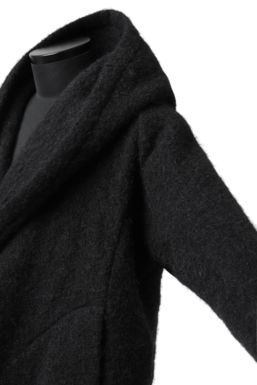 画像をギャラリービューアに読み込む, forme d'expression exclusive Hooded Cardigan Short-Coat (Black)