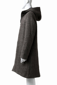 Load image into Gallery viewer, daub HOODED LONG ZIP COAT / TWEEDY MELANGE (GREY)