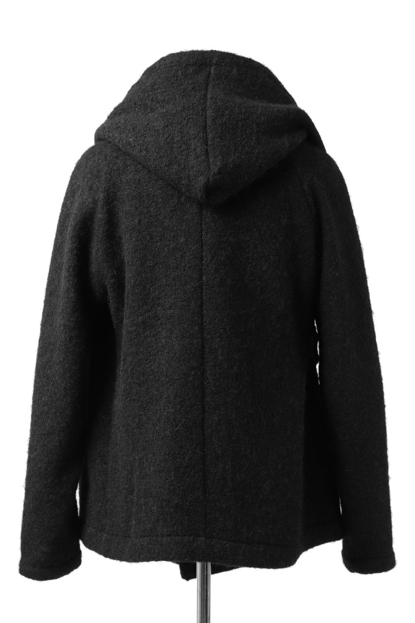 画像をギャラリービューアに読み込む, forme d'expression exclusive Hooded Cardigan Short-Coat (Black)