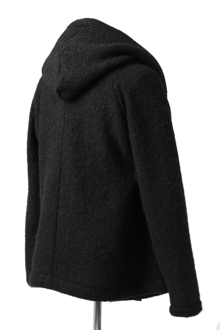 画像をギャラリービューアに読み込む, forme d'expression exclusive Hooded Cardigan Short-Coat (Black)