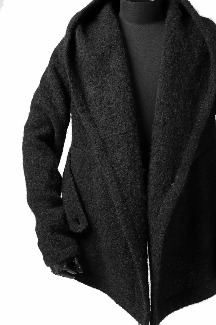 画像をギャラリービューアに読み込む, forme d'expression exclusive Hooded Cardigan Short-Coat (Black)