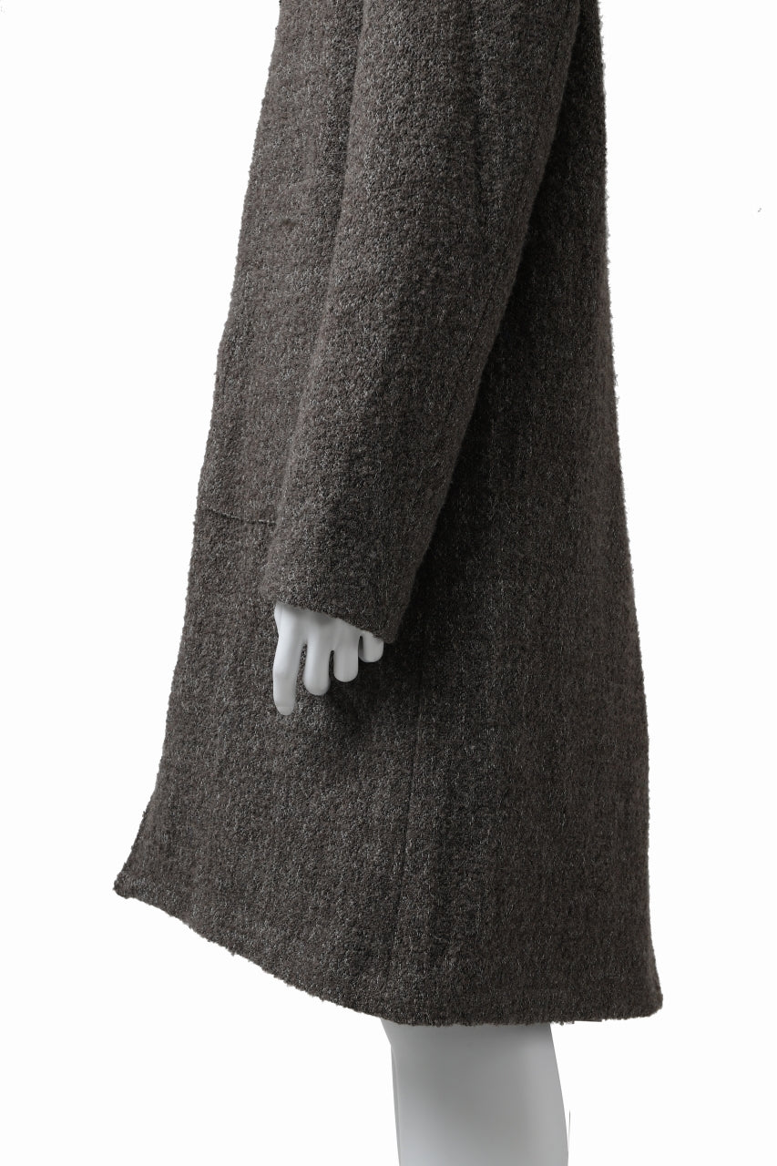 Load image into Gallery viewer, daub HOODED LONG ZIP COAT / TWEEDY MELANGE (GREY)