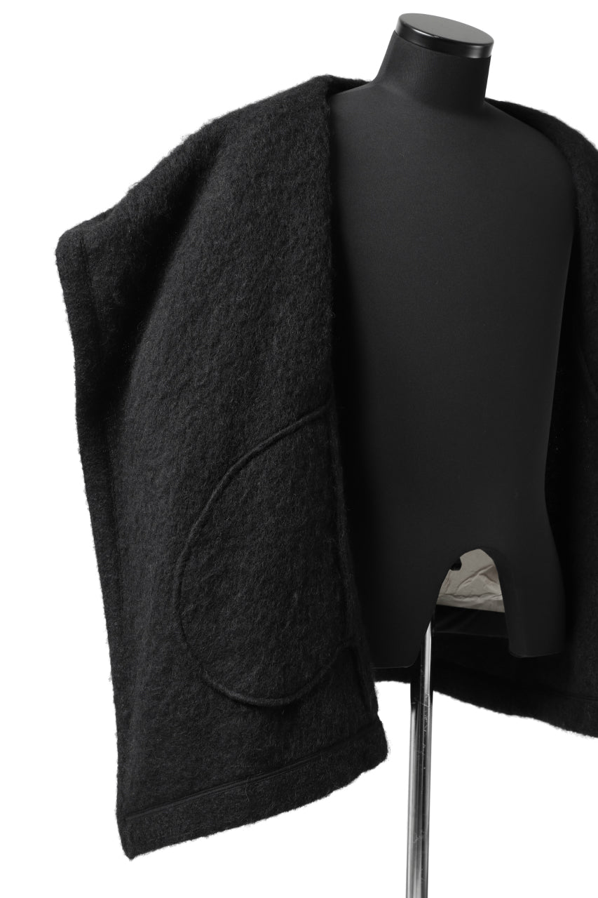 画像をギャラリービューアに読み込む, forme d'expression exclusive Hooded Cardigan Short-Coat (Black)