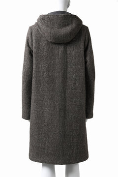 Load image into Gallery viewer, daub HOODED LONG ZIP COAT / TWEEDY MELANGE (GREY)