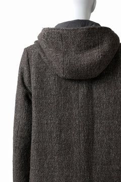 Load image into Gallery viewer, daub HOODED LONG ZIP COAT / TWEEDY MELANGE (GREY)