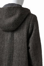Load image into Gallery viewer, daub HOODED LONG ZIP COAT / TWEEDY MELANGE (GREY)