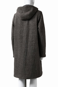 Load image into Gallery viewer, daub HOODED LONG ZIP COAT / TWEEDY MELANGE (GREY)