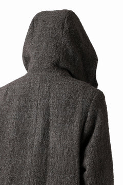 Load image into Gallery viewer, daub HOODED LONG ZIP COAT / TWEEDY MELANGE (GREY)
