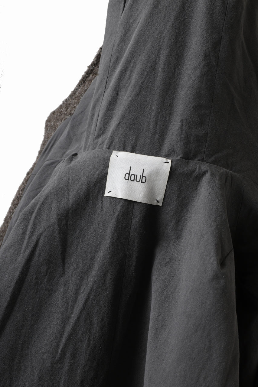 Load image into Gallery viewer, daub HOODED LONG ZIP COAT / TWEEDY MELANGE (GREY)