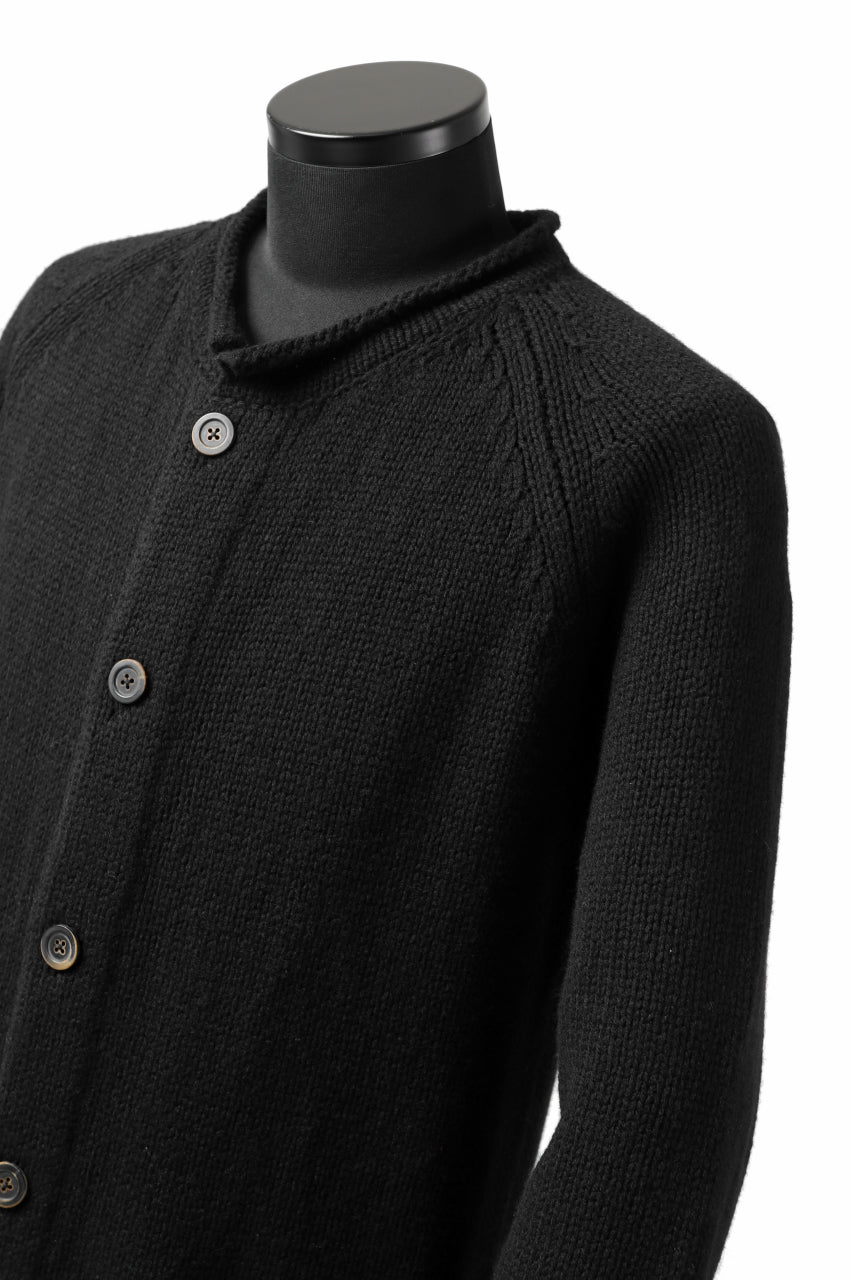 画像をギャラリービューアに読み込む, forme d'expression Buttoned Up Knitted Coat (Black)